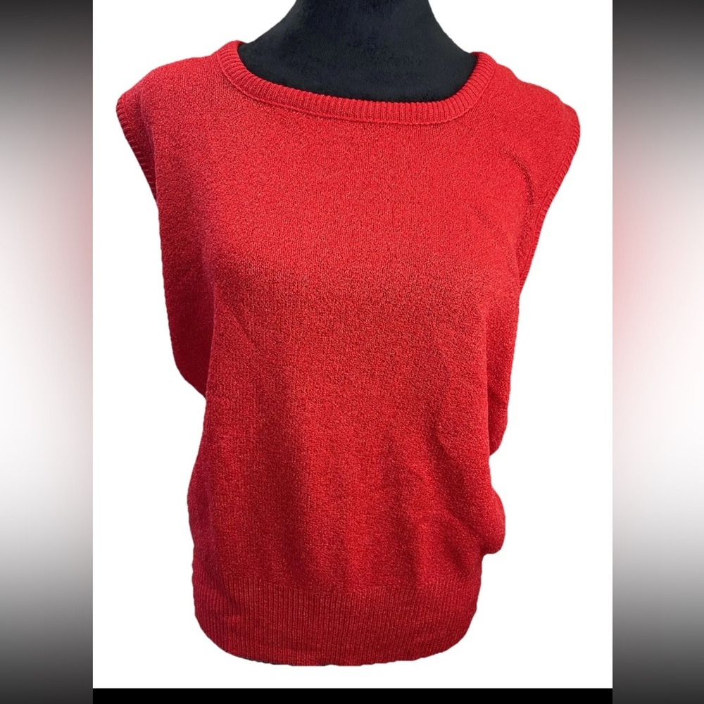 Medici 1980s acetate nylon ladies pullover sleeveless sweater size medium summer